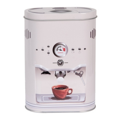 Fémdoboz kávéfőző dekorral