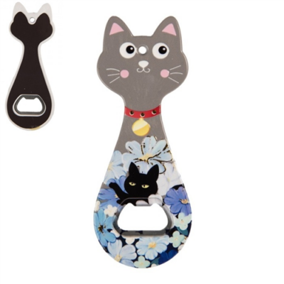 Kerámia cica formájú üvegnyitó szürke