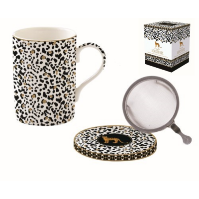 Porcelán szűrősbögre tetővel, 350ml dobozban, Atmosphere Savana