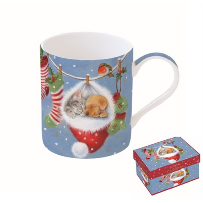 Porcelán bögre - 350 ml - With Love at Christmas Puppies