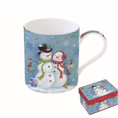 Porcelán bögre - 350 ml - With Love at Christmas Snowmen