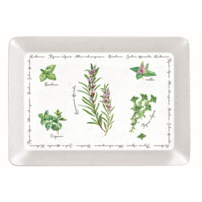 Tálca gyógynövény mintával - 31x23cm - Herbarium