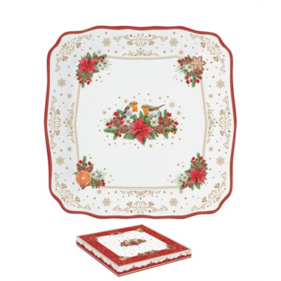 Porcelán tálca 30x30cm - Christmas Melody