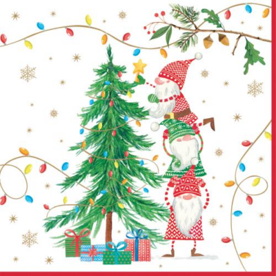 Karácsonyi mintás szalvéta - 33x33cm - Ready for Christmas