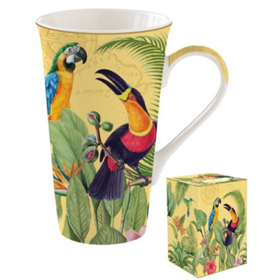 Porcelán bögre 600ml dobozban, Exotic Paradise