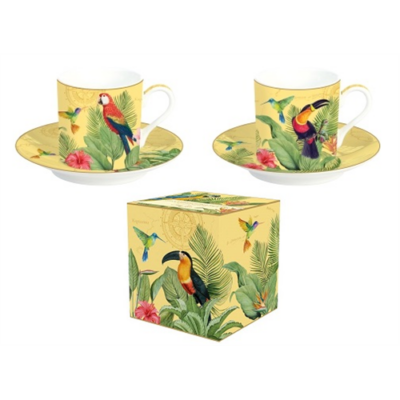 Porcelán eszpresszós csésze szett - 75ml - Exotic Paradise