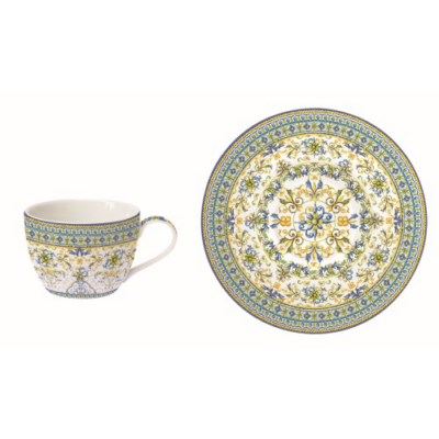 Porcelán teáscsésze aljjal, 240ml, Capri