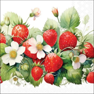 Juicy strawberries papírszalvéta 33x33cm, 20db-os