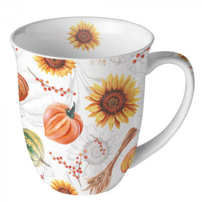 Porcelán bögre - 400 ml - Pumpkins &amp; Sunflowers