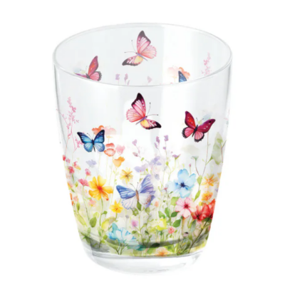 Butterflies in field üvegpohár