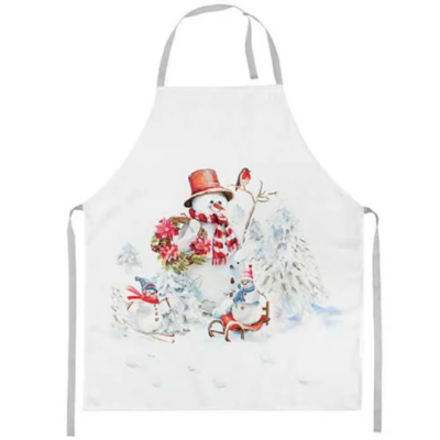 Karácsonyi hóemberes kötény 70x85cm Sporty snowmen