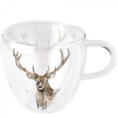 Duplafalú borosilicate üvegcsésze - 250ml - Antlers