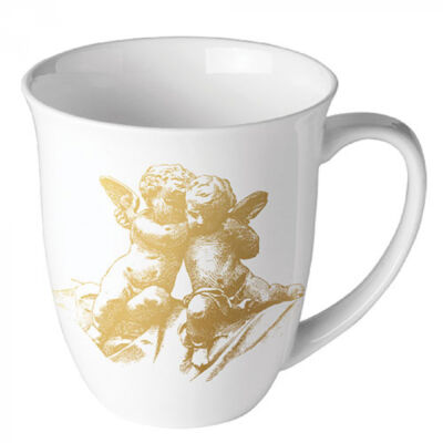 Karácsonyi porcelán bögre - 400ml - Classic Angels Gold