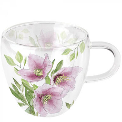 Duplafalú borosilicate üvegcsésze - 250ml - Classic helleborus
