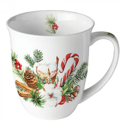 Karácsonyi Porcelán Bögre - 400ml - Christmas arrangement