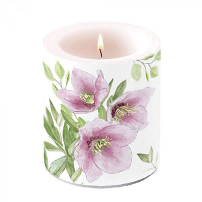Átvilágítós gyertya - 10x10cm - Classic helleborus