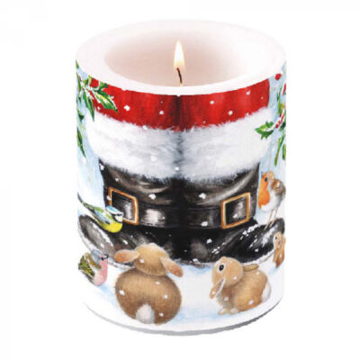 Karácsonyi Átvilágítós Gyertya - Looking Up To Santa - 12x10cm