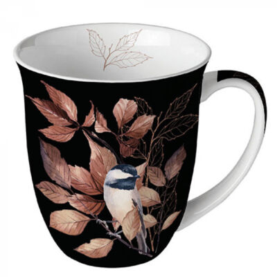 Porcelán bögre - 400ml - Lovely Chickadee