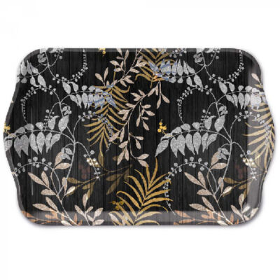 Luxury Leaves műanyag kis méretű tálca - 13x21cm
