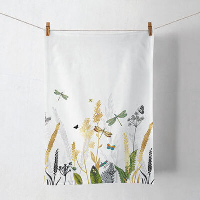 Konyharuha - 50x70cm - Ornamental Flowers White