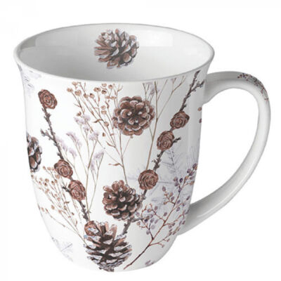 Porcelán bögre - 400ml - Pine Cones