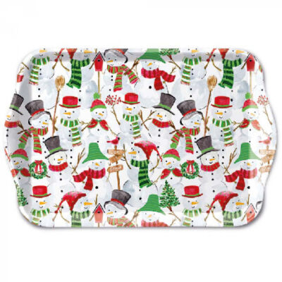 Karácsonyi tálca - 13x21cm - Snowman party