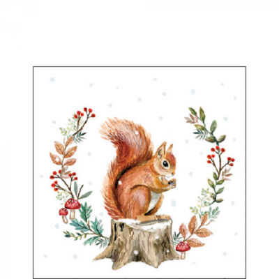 Karácsonyi mintás papírszalvéta - 25x25cm, 20db-os - Storing for winter