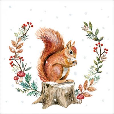 Karácsonyi mintás papírszalvéta - 33x33cm, 20db-os - Storing for winter