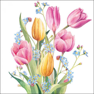 Tulips Bouquet papírszalvéta 33x33cm, 20db-os