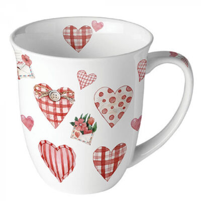 Porcelán bögre 400ml Lovely Hearts