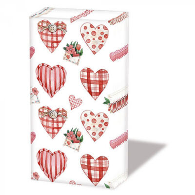 Lovely Hearts papírzsebkendő 10db-os