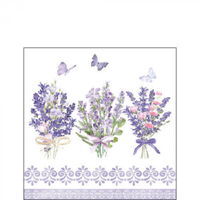 Levendula virágos papírszalvéta 25x25cm, 20db-os Lovely lavender 