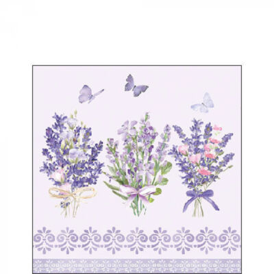 Levendula virágos papírszalvéta 25x25cm, 20db-os Lovely lavender