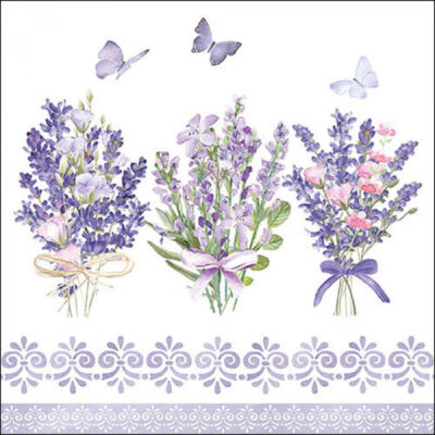 Levendula virágos papírszalvéta 33x33cm, 20db-os Lovely lavender 