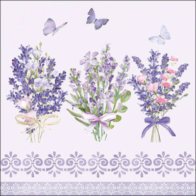 Levendula virágos papírszalvéta 33x33cm, 20db-os Lovely lavender 