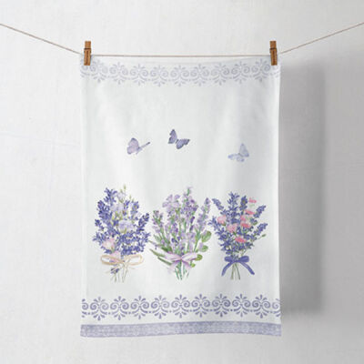 Levendula virágos konyharuha 50x70cm Lovely lavender