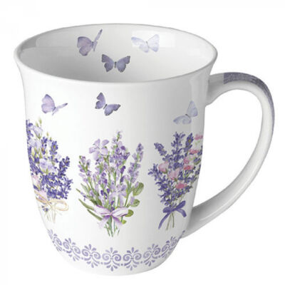 Levendula virágos porcelán bögre 400ml Lovely lavender