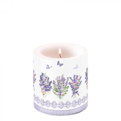 Levendula virágos átvilágítós gyertya 8x7,5cm Lovely lavender