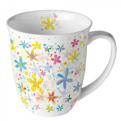 Porcelán bögre - 400ml - Fancy Flowers