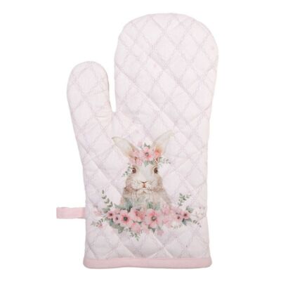 Húsvéti nyuszis edényfogó kesztyű - 18x30cm - Floral Easter Bunny