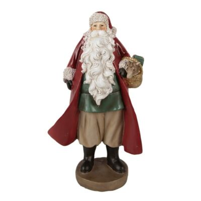 Mikulás kis kosárral - 23cm - Karácsonyi dekorációs figura