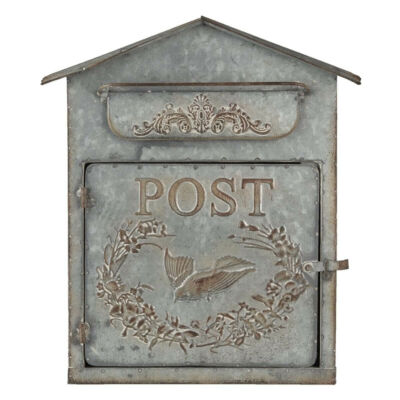 Antikolt fém madaras háztetős postaláda