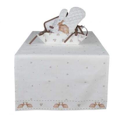 Húsvéti nyuszis asztali futó - 50x140cm - Bunnies in Love