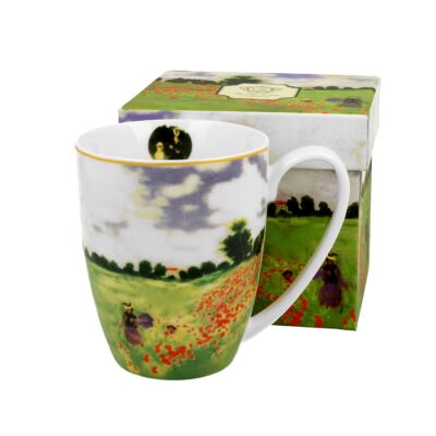 Porcelán bögre  - 380ml - Monet: Pipacsmező