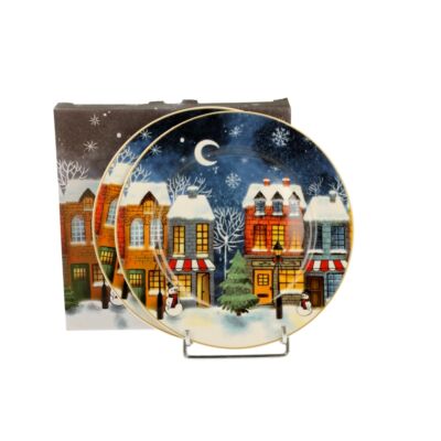Porcelán desszertes tányér szett Christmas City