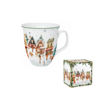 Karácsonyi porcelán bögre 650ml - Christmas Village