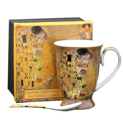 Porcelán bögre kanállal - Klimt: The Kiss