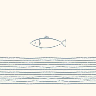 Pure Fish of white papírszalvéta 33x33cm, 20db-os