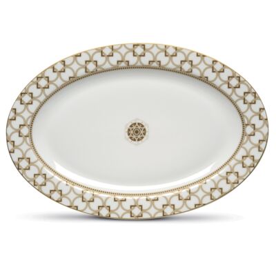 Porcelán ovális tálca - 36x24,5cm - Déco