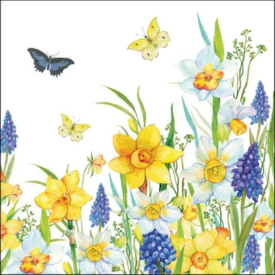 Narcis and muscari papírszalvéta 33x33cm, 20db-os